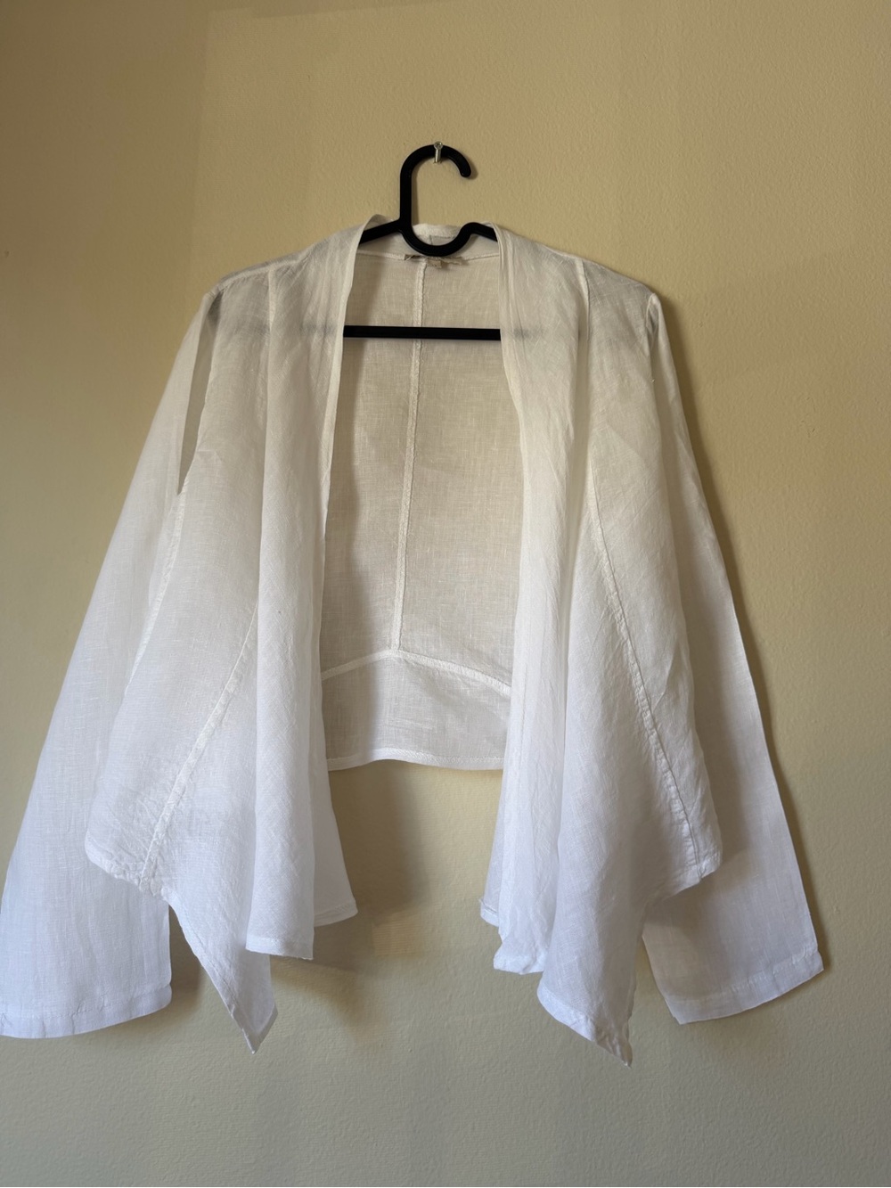 Bellambra Made in Italy White 100% Linen Draped Jacket Size M